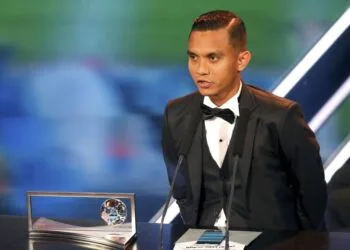 Football Soccer - FIFA Awards Ceremony - Puskas Award - Zurich, Switzerland - 09/01/17. Mohd Faiz Subri receives the award. REUTERS/Ruben Sprich