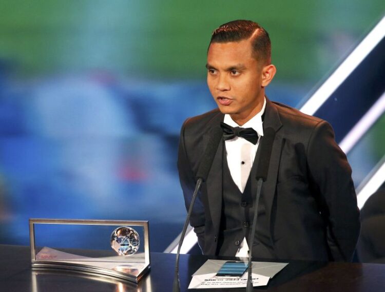 Football Soccer - FIFA Awards Ceremony - Puskas Award - Zurich, Switzerland - 09/01/17. Mohd Faiz Subri receives the award. REUTERS/Ruben Sprich