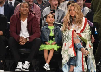 NEW ORLEANS, LA - FEBRUARY 19: Jay Z, Blue Ivy Carter and Beyonce Knowles attend the 66th NBA All-Star Game at Smoothie King Center on February 19, 2017 in New Orleans, Louisiana. (Photo by Theo Wargo/Getty Images)