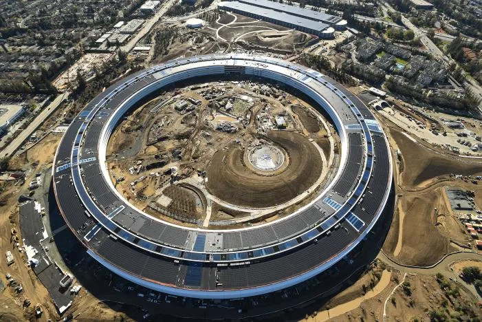 The Apple Campus 2 is seen under construction in Cupertino, California in this aerial photo taken January 13, 2017. REUTERS/Noah Berger