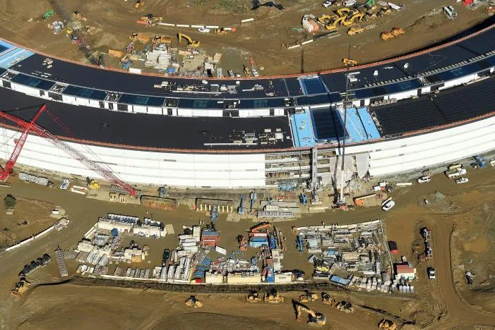 The Apple Campus 2 is seen under construction in Cupertino, California in this aerial photo taken January 13, 2017. REUTERS/Noah Berger
