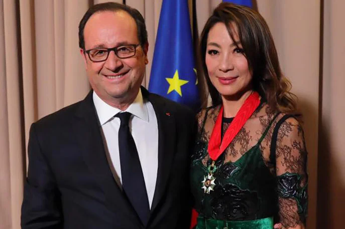 Presiden François Hollande bersama Tan Sri Michelle Yeoh. Foto - Facebook/Michelle Yeoh