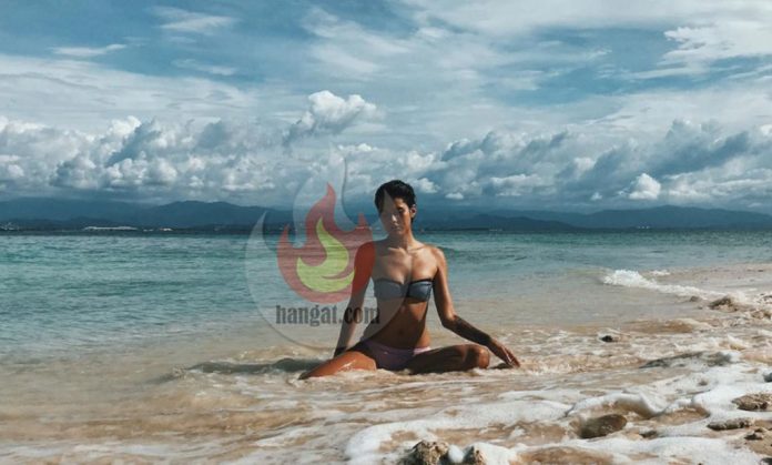 Foto Seksi Di Pantai Sabah Alicia Amin Pakai Bikini 2 Piece