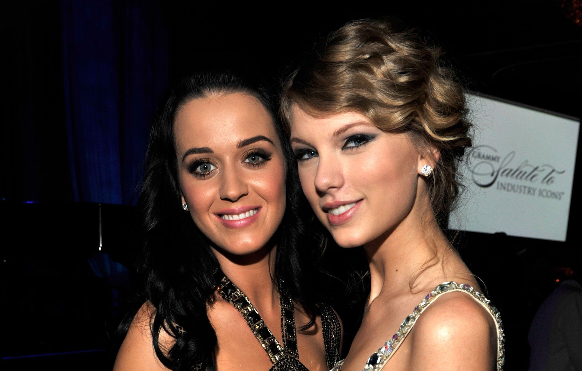 Katy Perry and Taylor Swift at the 52nd Annual GRAMMY Awards - Salute To Icons Honoring Doug Morris held at The Beverly Hilton Hotel on January 30, 2010 in Beverly Hills, California.