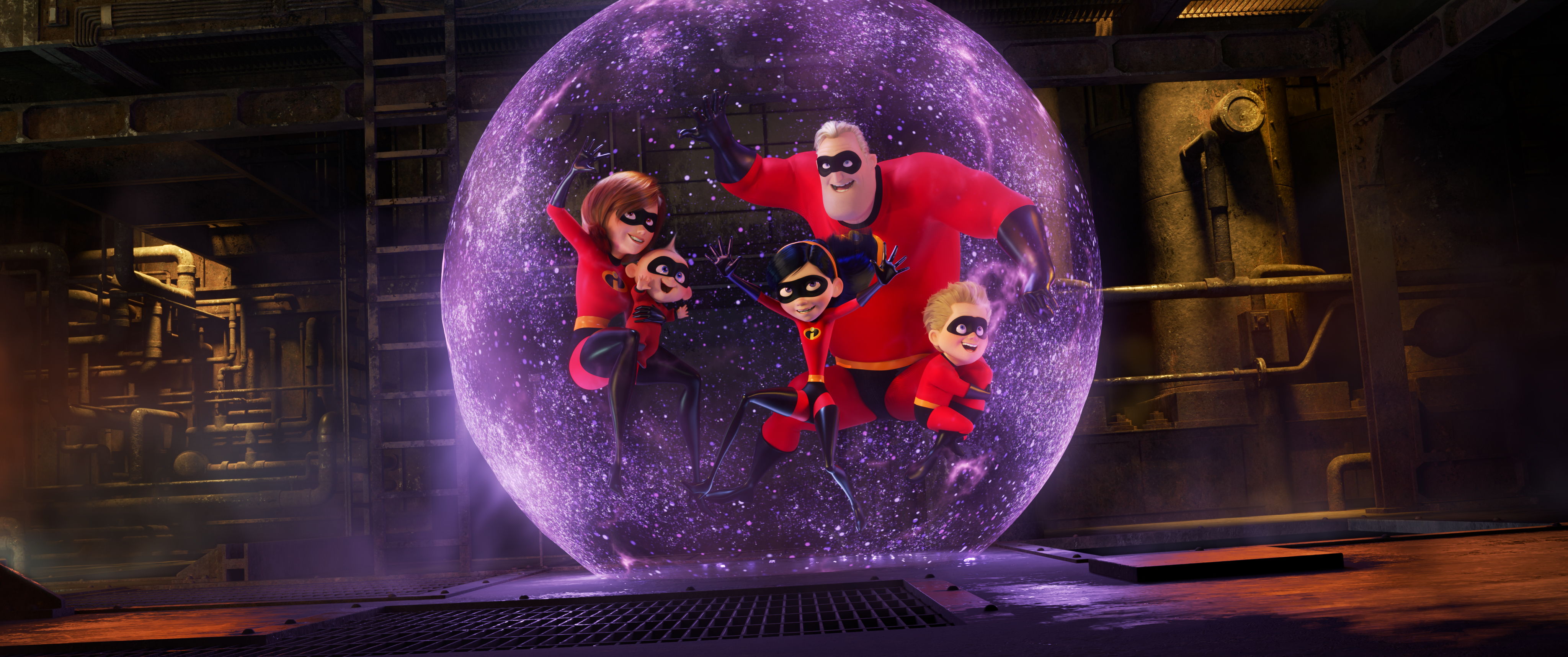 PRACTICE MAKES PERFECT - In the midst of battling the Underminer villain, Violet protects her family by throwing one of her most super force fields yet. Featuring Sarah Vowell as the voice of Violet, Holly Hunter as the voice of Helen, Craig T. Nelson as the voice of Bob and Huck Milner as the voice of Dash, DisneyPixar's "Incredibles 2" busts into theaters on June 15, 2018. ©2018 DisneyPixar. All Rights Reserved.