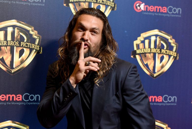 Mandatory Credit: Photo by Chris Pizzello/Invision/AP/REX/Shutterstock (9641515e)
Jason Momoa, a cast member in the upcoming film "Aquaman," arrives at the Warner Bros. presentation at CinemaCon 2018, the official convention of the National Association of Theatre Owners, at Caesars Palace, in Las Vegas
2018 CinemaCon - Warner Bros. Press Line, Las Vegas, USA - 24 Apr 2018