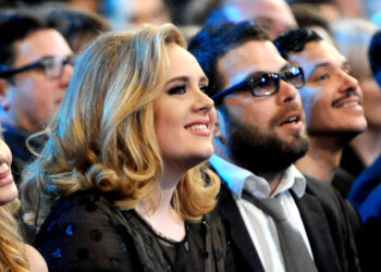 LOS ANGELES, CA - FEBRUARY 12: Adele and Simon Konecki attend The 54th Annual GRAMMY Awards at Staples Center on February 12, 2012 in Los Angeles, California. (Photo by Kevin Mazur/WireImage)