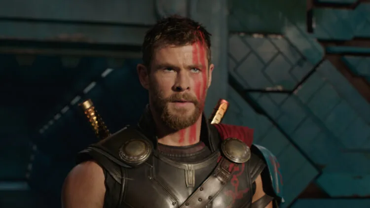 A Star is Shorn: Chris Hemsworth's God of Thunder gets a cosmic makeover in Thor: Ragnarok.