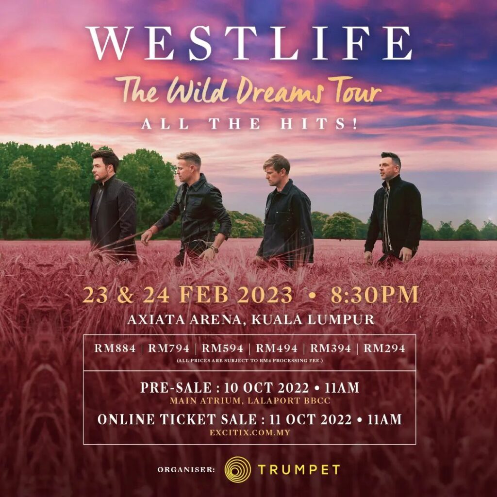 Konsert Westlife Bakal Kembali Ke Malaysia! Harga Tiket Bermula RM294