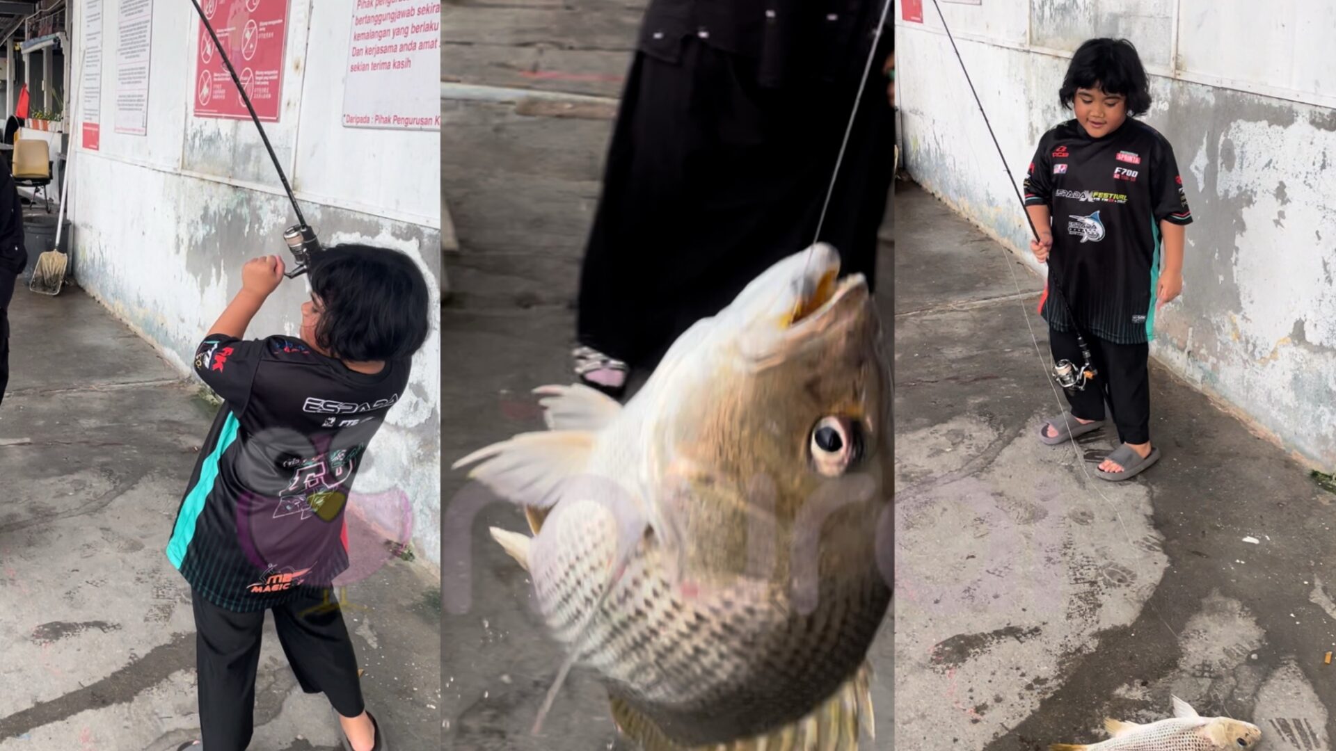 [VIDEO] Gelagat Tiara Berjaya Memancing Ikan, Curi Perhatian Netizen!-“Rezeki Betul Ko Ni Dik…”