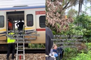 Sangkut 3 Jam, Gelagat Penumpang Tren Turun Masuk Semak Curi Perhatian- “Tiba Join Kem Jati Diri”