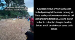 Keluarga Pasang Tali Penghadang Sekitar Kubur Nurly Shahirah, Dikatakan Wujud Tindakan Khurafat!