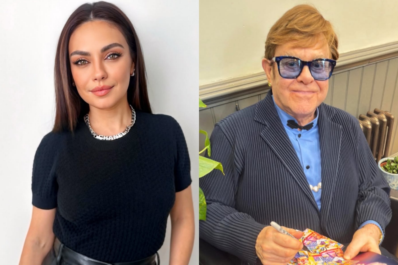 Foto - @milalkunis (IG) / @eltonjohn (IG)