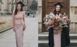 Akhirnya Graduasi! Leona Curi Tumpuan Dengan Kebaya Merah Jambu