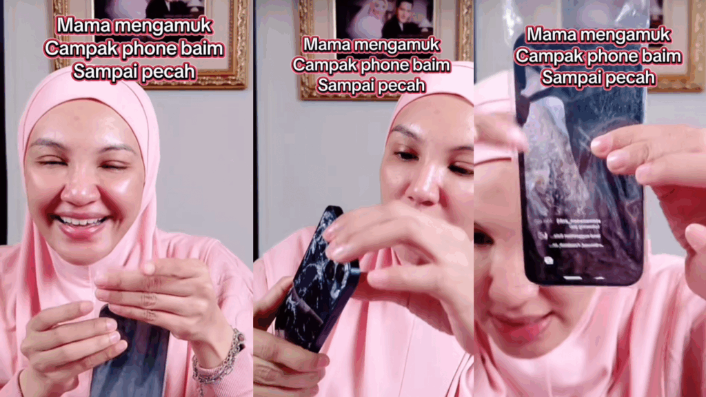 [VIDEO] Datin Shahida Tunjuk Telefon Baim Yang Dicampaknya..”-Pecah Teruk Tengok Tu”