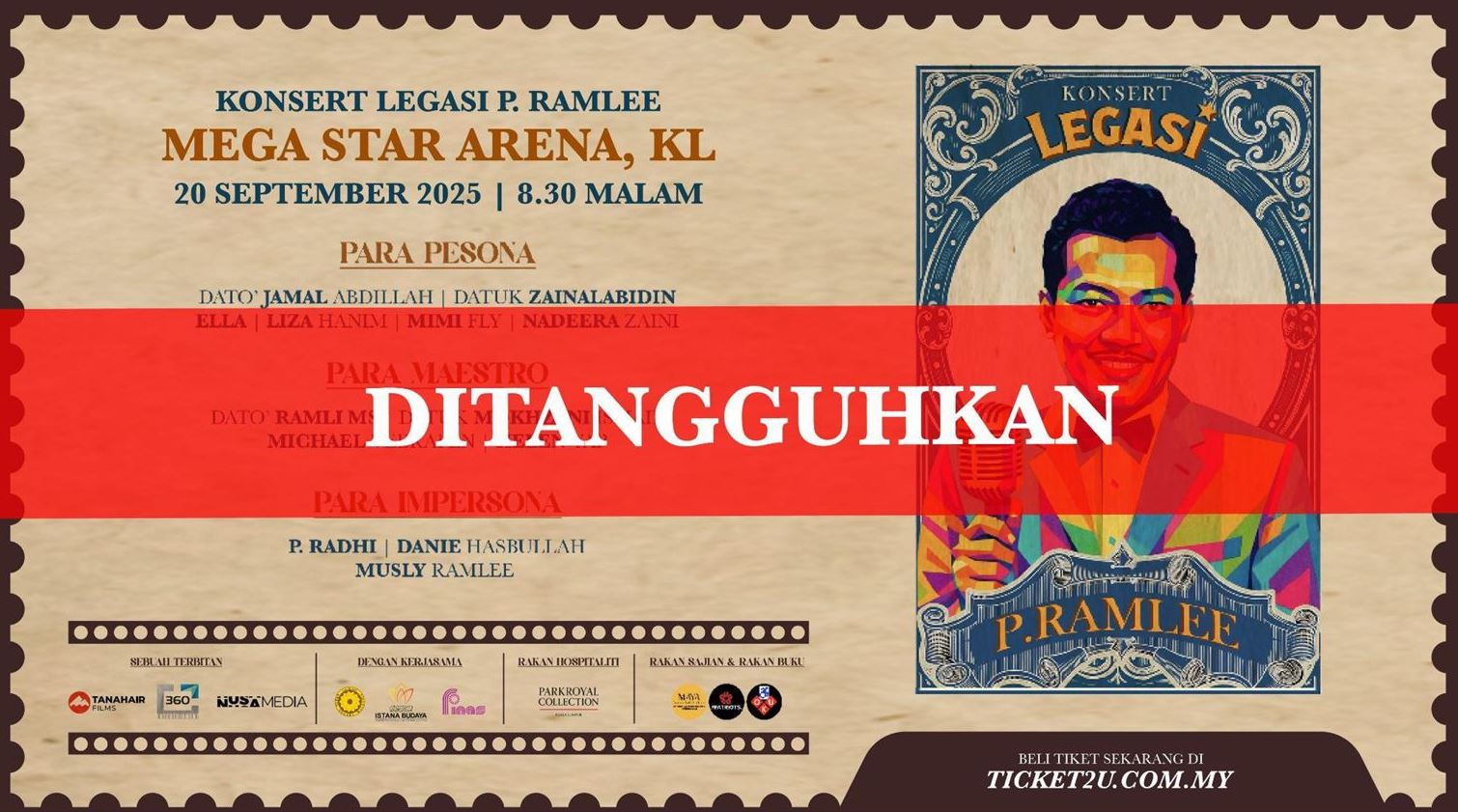 Konsert Legasi P. Ramlee Ditangguhkan: Dari Persembahan Satu Malam ke Festival Bertaraf Nasional