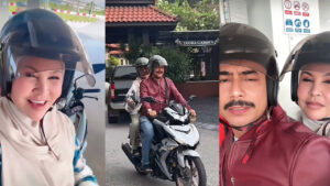 [VIDEO] Gelagat Bonda Rozita Meronda Naik Motor Bersama Suami Tercinta, Curi Perhatian Warganet