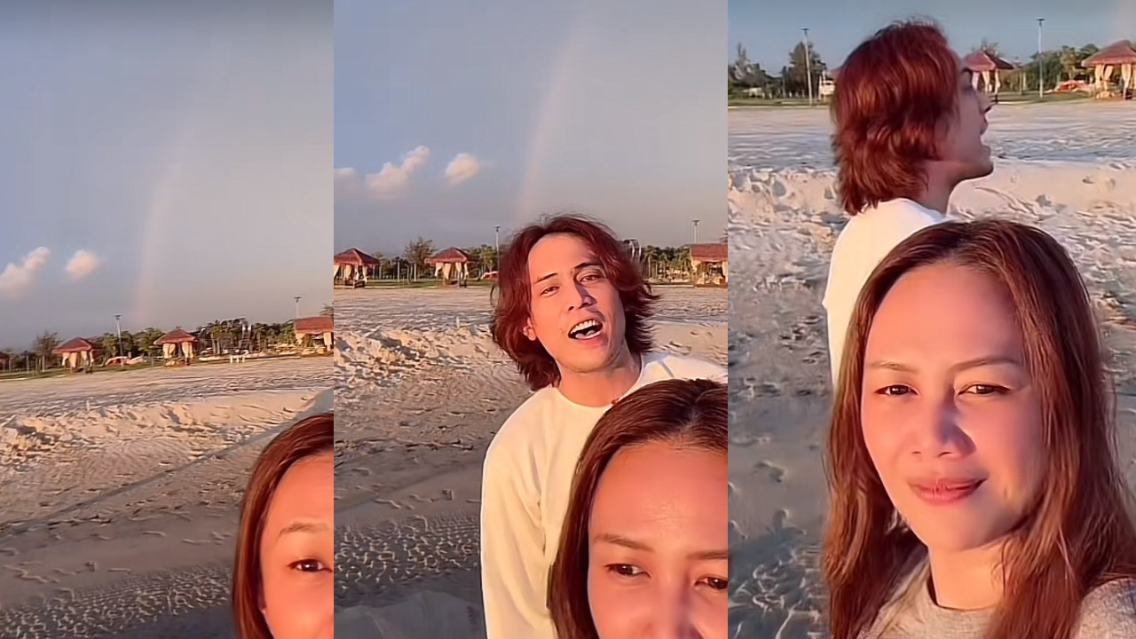[VIDEO] Aksi Spontan Akim & Stacy Nyanyi Lagu Pelangi Senja Ditepi Pantai Buatkan Netizen Teruja