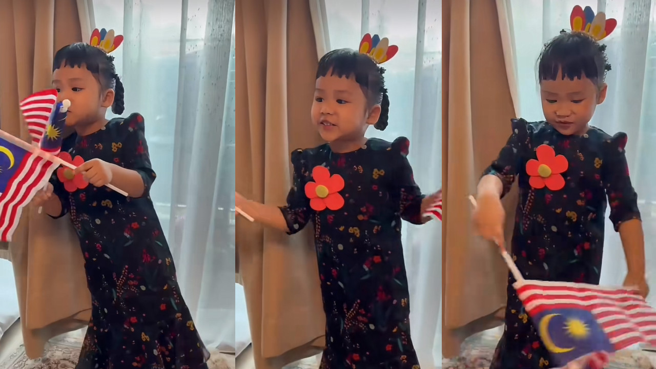 [VIDEO] Telatah Anak Ernie Zakri, Khawla Menyanyi Lagu Kemerdekaan Buatkan Netizen Teruja