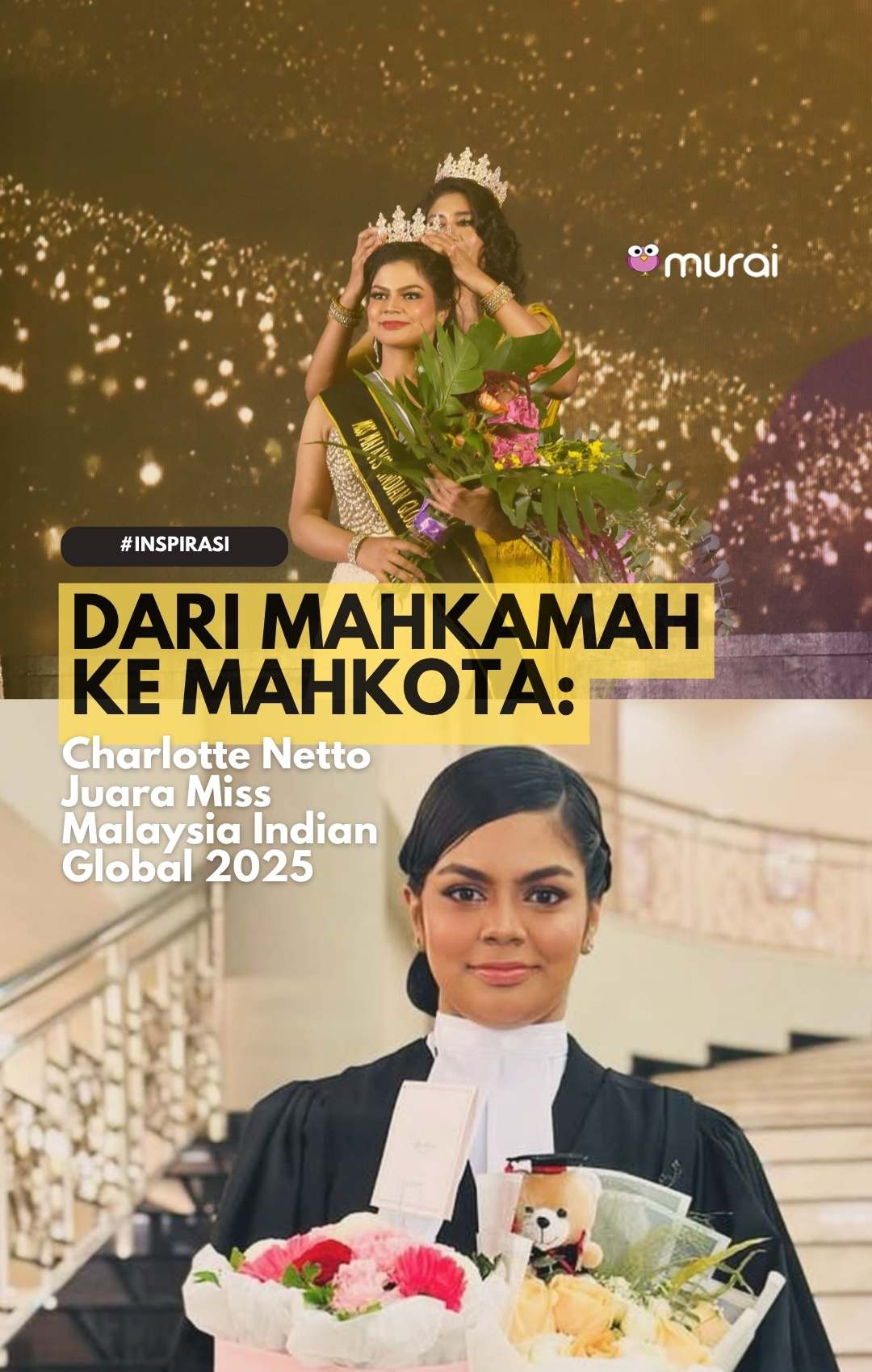Dari Mahkamah Ke Mahkota: Charlotte Netto Juara Miss Malaysia Indian Global 2025