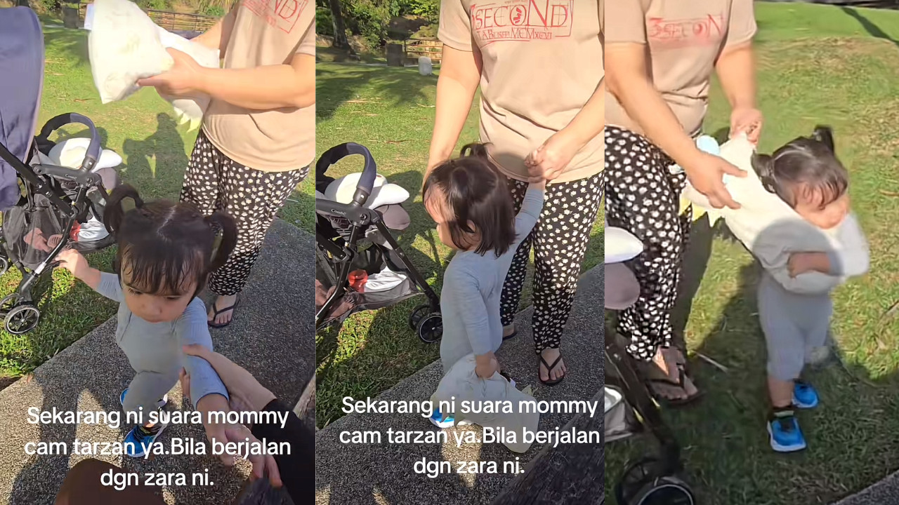 Gelagat Anak Tok Ram Bawa ‘Bantal Busuk’ Pergi Taman, Buatkan Netizen Terhibur!