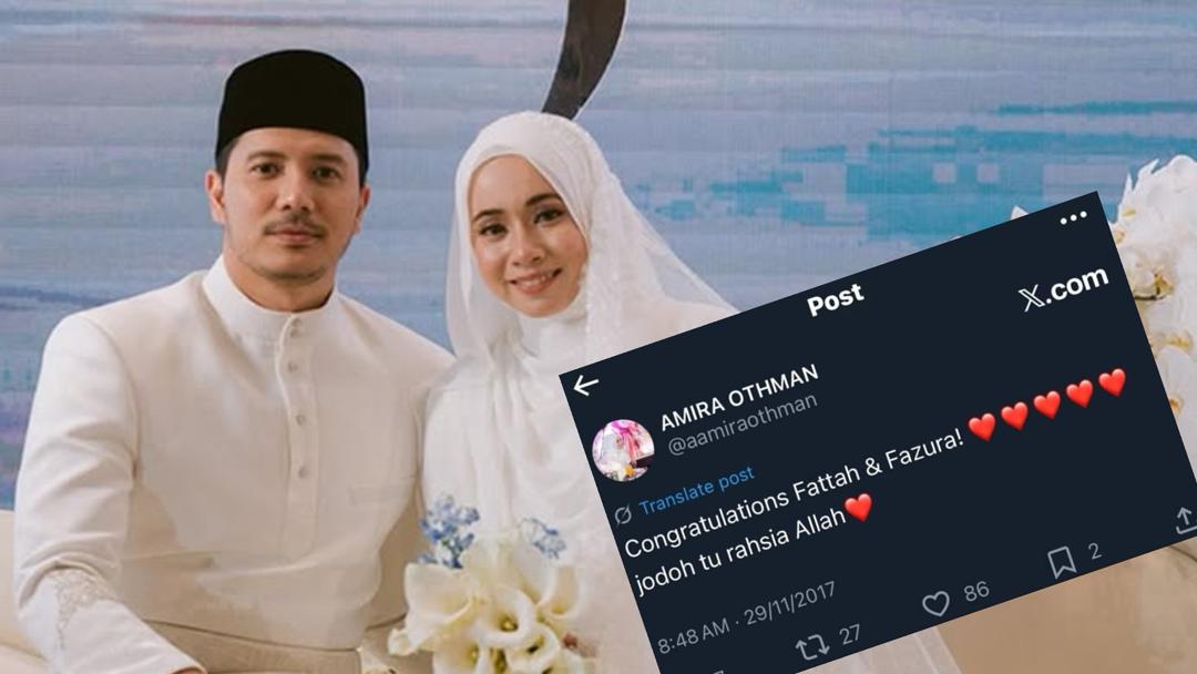 Netizen Korek Cari Ciapan Lama Ucap Tahniah Fattah & Fazura, Kini Amira Othman Pula Jadi Isteri Fattah