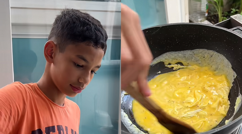 [VIDEO] Anak Aliff Syukri, Baem Tunjuk Bakat Buat ‘Scramble Egg’-“Nampak Sedap”