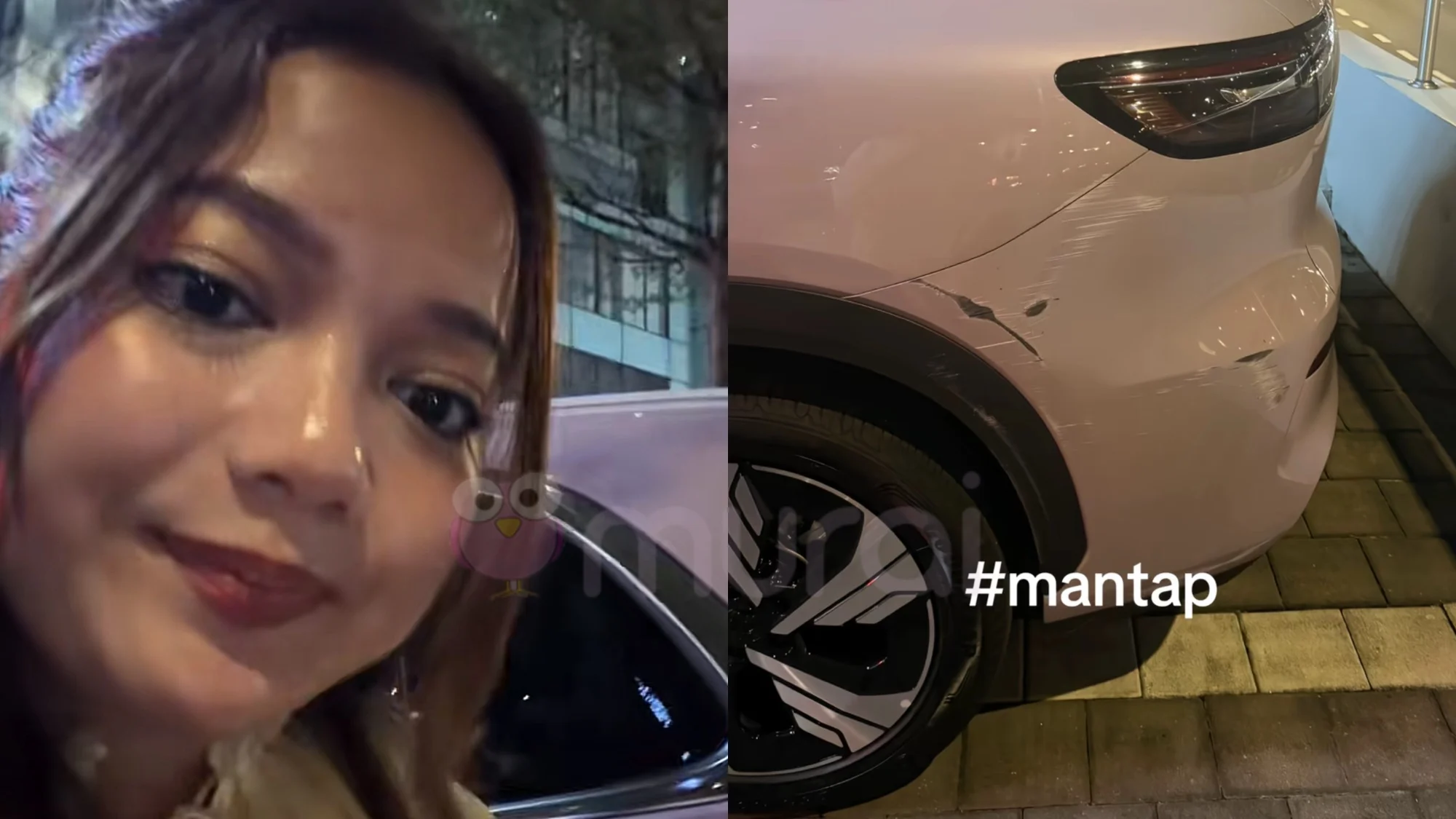 [VIDEO] Leona Kongsi Keadaan Kereta Calar ‘Gesel’ Dinding Parking, Netizen Terhibur!-“Naik Kereta Kebal Je Laa.”