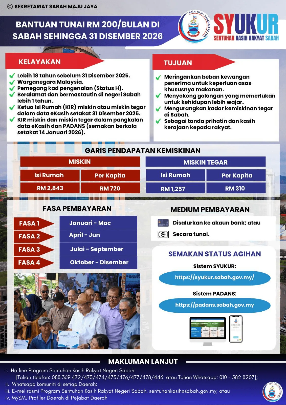 SYUKUR Sabah 2026 - Semakan Status & Tarikh Bayaran