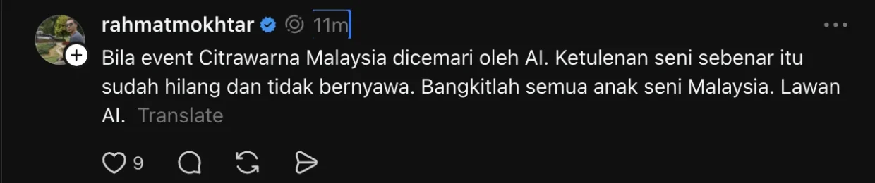 Citrawarna 2026 Pilih AI? Eric Fuzi Luah Rasa Kecewa