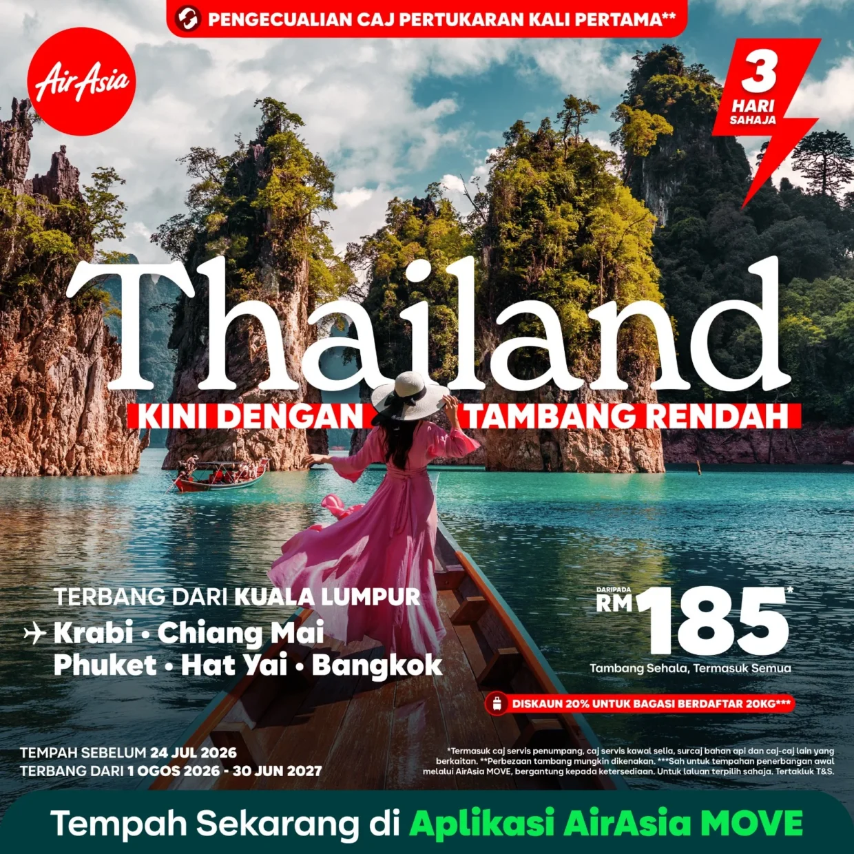 Bajet Bawah RM200 Dah Boleh Terbang Ke Thailand