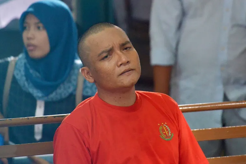 Khaireyll Benjamin Ibrahim, alias Benjy, attends his trial at a court in Medan on October 18, 2017. An Indonesian court on October 18 sentenced Malaysian actor Khaireyll Benjamin Ibrahim to 11 years in jail for possession of 5 grams of methamphetamine. / AFP PHOTO / GATHA GINTING