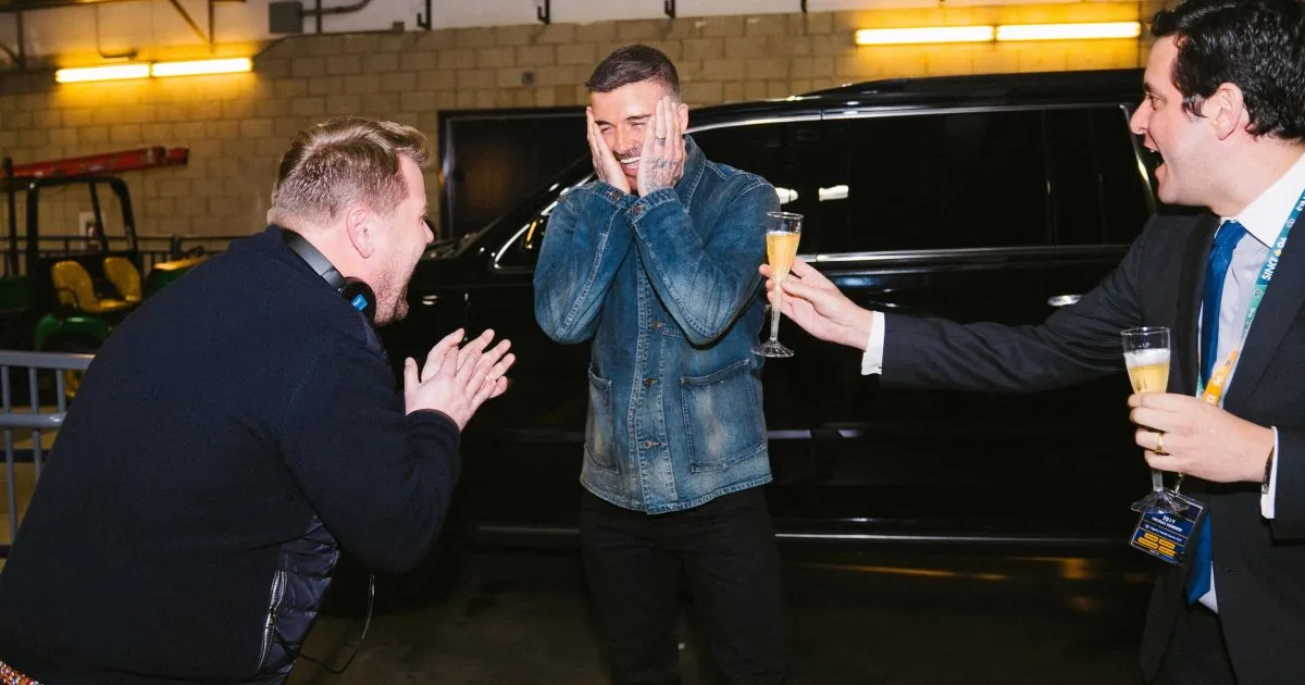David Beckham gets pranked on The Late Late Show with James Corden, airing Monday March 11, 2019. Photo: Terence Patrick/CBS ÃÂ©2019 CBS Broadcasting, Inc. All Rights Reserved